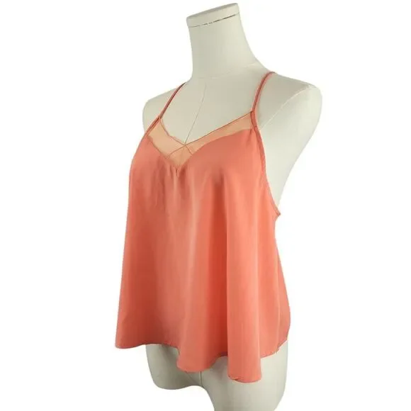 Intimately Free People X-Small Coral Pink Camisole Mesh Panel Racerback - Picture 4 of 12